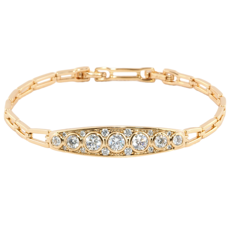 Браслет Xuping Позолота 18K Декоративна вставка з цирконієм довжина з дод. замком 17.5,19.5см х 3мм фото №1