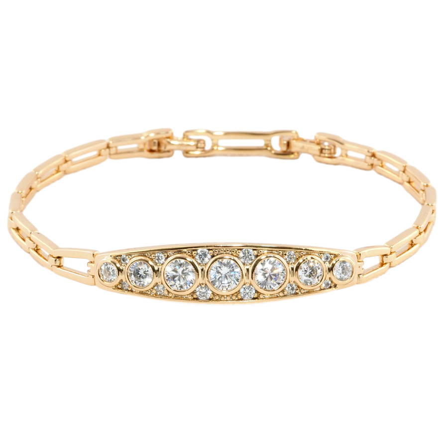 Браслет Xuping Позолота 18K Декоративная вставка с цирконием размер с доп.замком 17.5,19.5см х 3мм фото №1