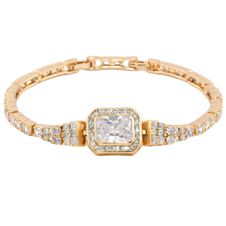 Браслет Xuping Позолота 18K Інкрустація цирконієм з фіанітом довжина з дод. замком 17.5,19.5см х 3мм фото №16