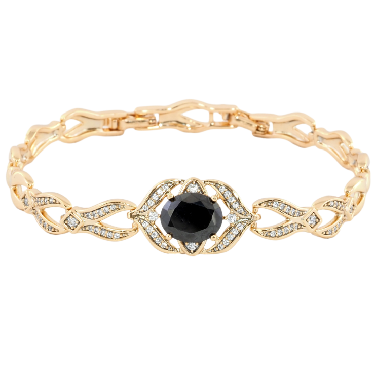 Браслет Xuping Позолота 18K Інкрустація цирконієм з чорним фіанітом довжина з дод. замком 17,19см х 6-7мм фото №15