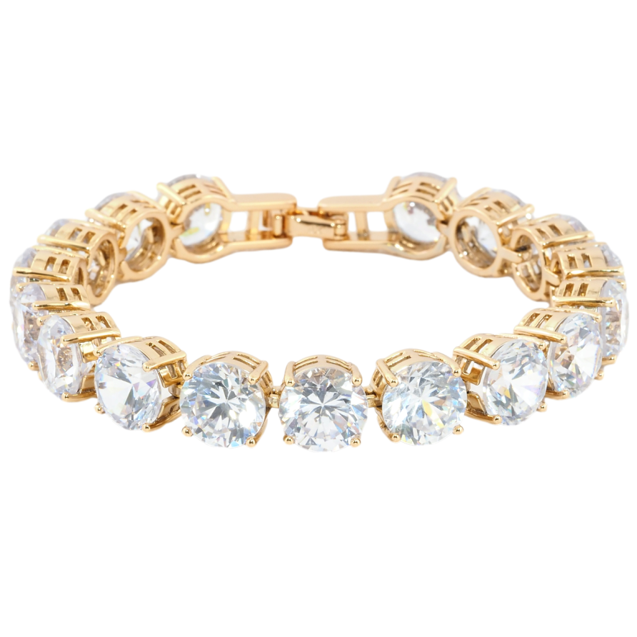 Браслет Xuping Позолота 18K Доріжка фіанітів довжина 18см х 9мм фото №1