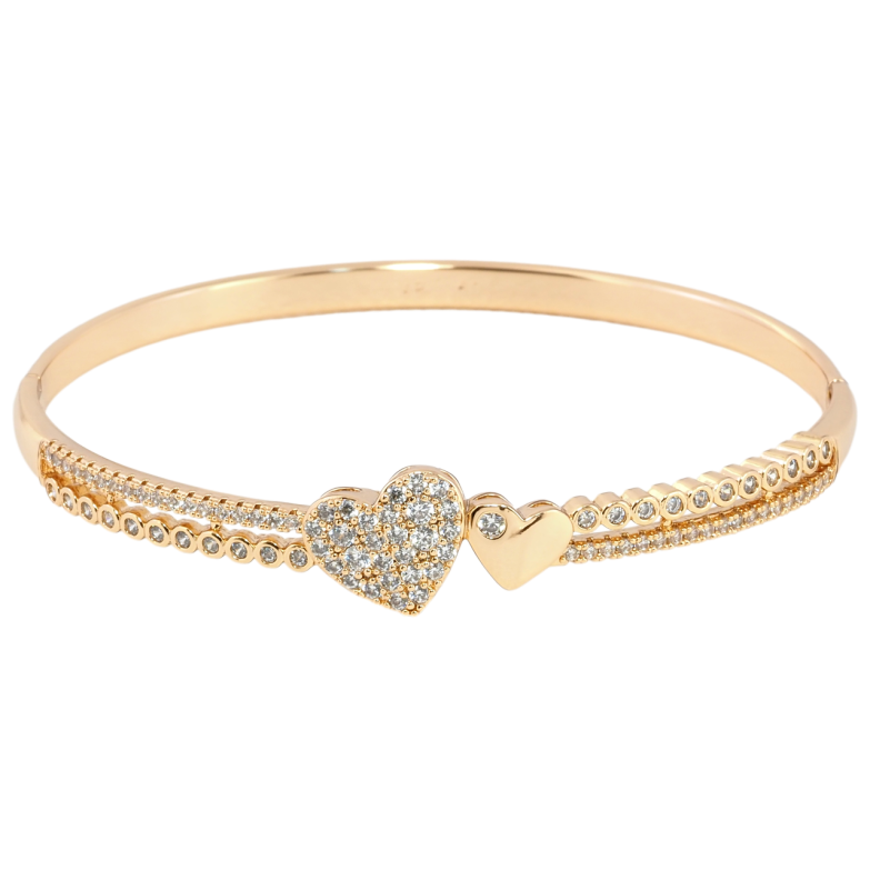 Браслет Xuping Позолота 18K Сердечки с цирконием ø 6см фото №1