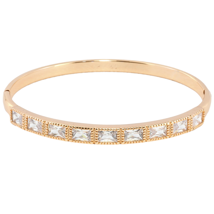 Браслет Xuping Позолота 18K Дорожка фианитов ø 6см фото №17