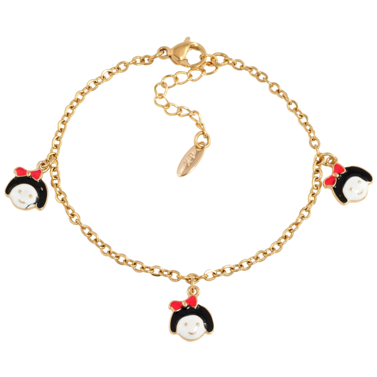 Браслет Xuping Позолота 18K Цепочка с подвесками девочки с доп.цепочкой 14-17см х 2мм фото №25 Браслет Xuping Позолота 18K Цепочка с подвесками девочки с доп.цепочкой 14-17см х 2мм фото №25