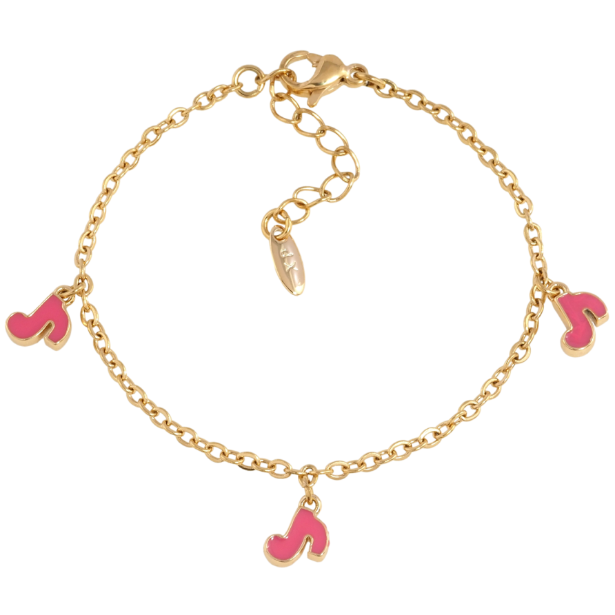 Браслет Xuping Позолота 18K Цепочка с подвесками ноты с доп.цепочкой 14-17см х 2мм фото №1 Браслет Xuping Позолота 18K Цепочка с подвесками ноты с доп.цепочкой 14-17см х 2мм фото №1