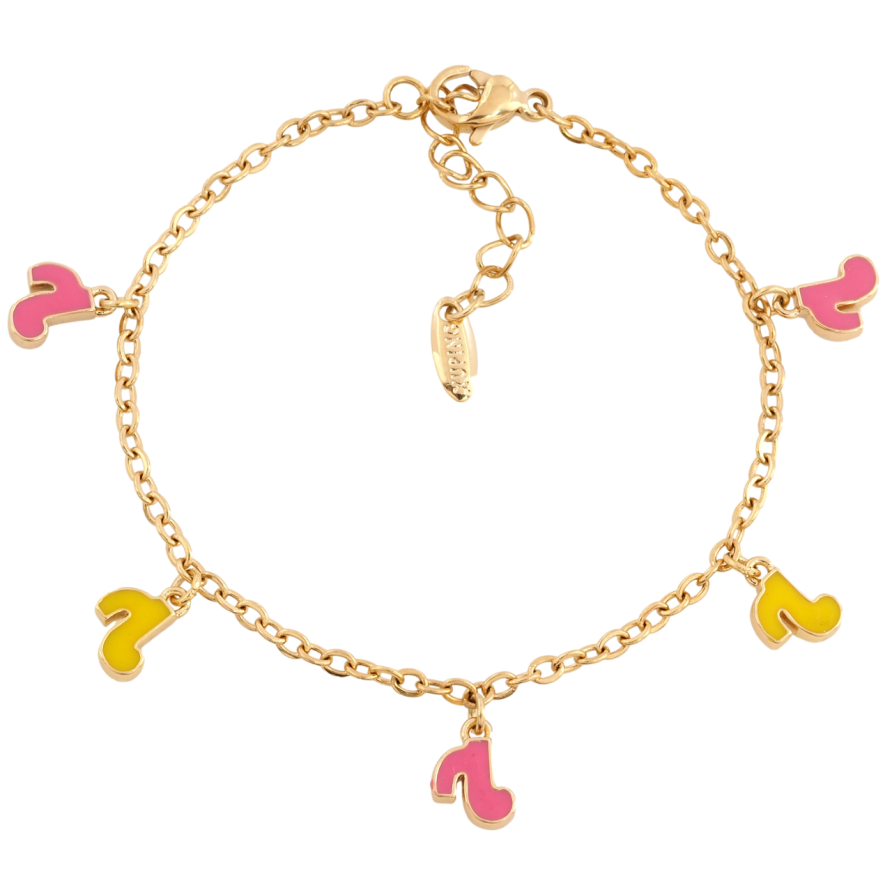 Браслет Xuping Позолота 18K Цепочка с подвесками ноты с доп.цепочкой 14.5-17.5см х 2мм фото №1