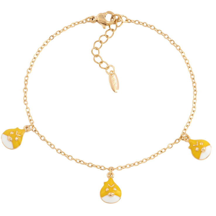 Браслет Xuping Позолота 18K Цепочка с подвесками Angry Birds с доп.цепочкой 17.5-20см х 1.5мм фото №5 Браслет Xuping Позолота 18K Цепочка с подвесками Angry Birds с доп.цепочкой 17.5-20см х 1.5мм фото №5