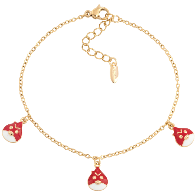 Браслет Xuping Позолота 18K Цепочка с подвесками Angry Birds с доп.цепочкой 17.5-20.5см х 1.5мм фото №1