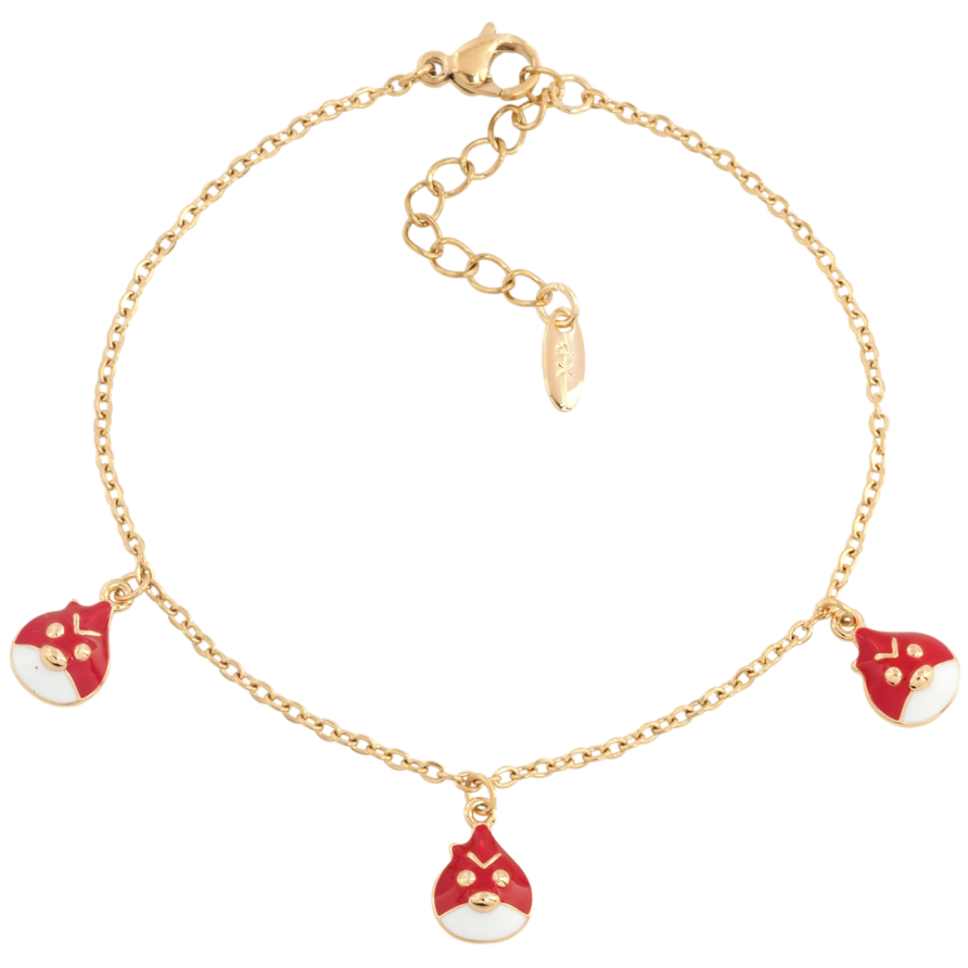 Браслет Xuping Позолота 18K Цепочка с подвесками Angry Birds с доп.цепочкой 17.5-20.5см х 1.5мм фото №1