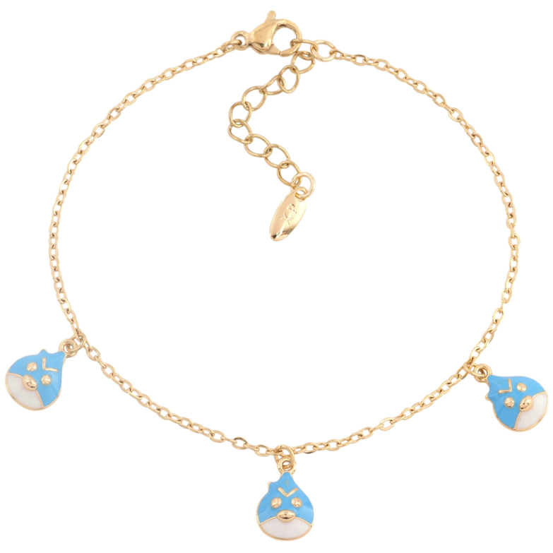 Браслет Xuping Позолота 18K Цепочка с подвесками Angry Birds с доп.цепочкой 17.5-20.5см х 1.5мм фото №1 Браслет Xuping Позолота 18K Цепочка с подвесками Angry Birds с доп.цепочкой 17.5-20.5см х 1.5мм фото №1