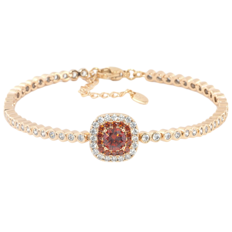 Браслет Xuping Позолота 18K Червоний фіаніт з інкрустацією цирконієм з дод. ланцюжком 18.5-21.5см х 3мм фото №12 Браслет Xuping Позолота 18K Червоний фіаніт з інкрустацією цирконієм з дод. ланцюжком 18.5-21.5см х 3мм фото №12