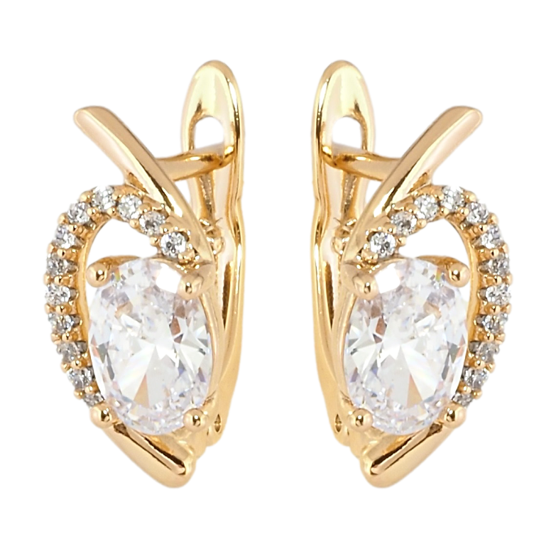 Серьги Xuping Позолота 18K английский замок Декоративный узор с цирконием фото №1 Серьги Xuping Позолота 18K английский замок Декоративный узор с цирконием фото №1