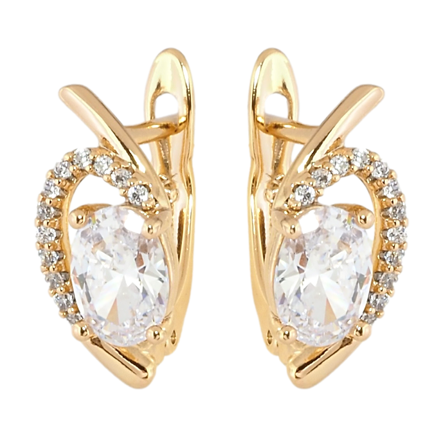 Серьги Xuping Позолота 18K английский замок Декоративный узор с цирконием фото №1 Серьги Xuping Позолота 18K английский замок Декоративный узор с цирконием фото №1