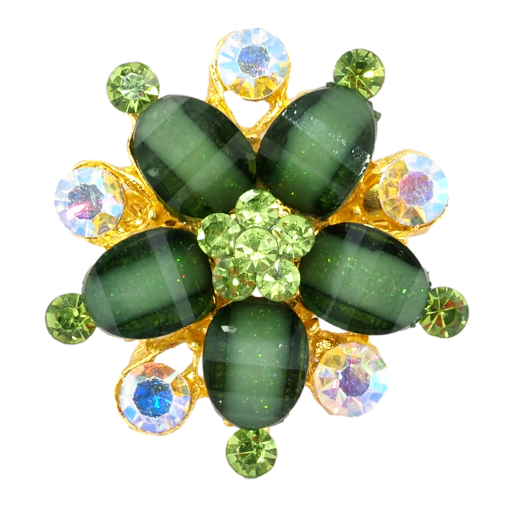 Брошка Квітка з зеленими стразами фото №20 Брошка Квітка з зеленими стразами фото №20