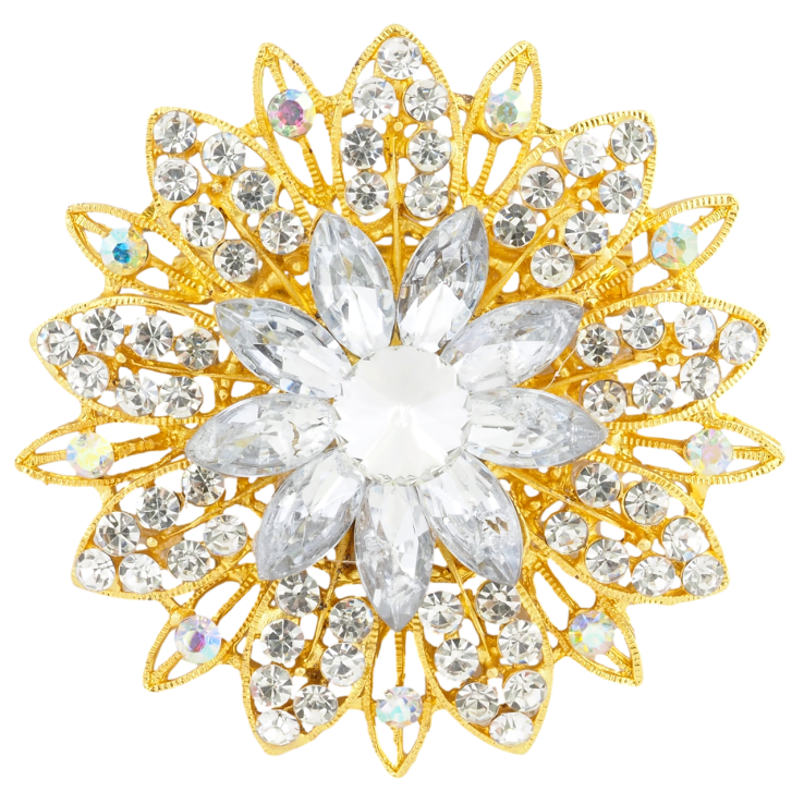 Брошка Квітка зі стразами фото №4 Брошка Квітка зі стразами фото №4