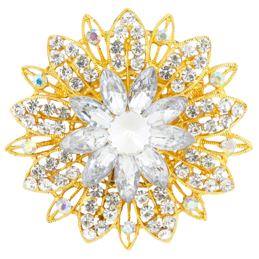 Брошка Квітка зі стразами фото №1 Брошка Квітка зі стразами фото №1