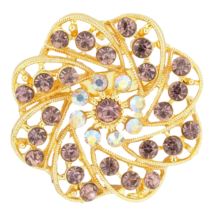 Брошка Квітка з бордовими стразами фото №8 Брошка Квітка з бордовими стразами фото №8