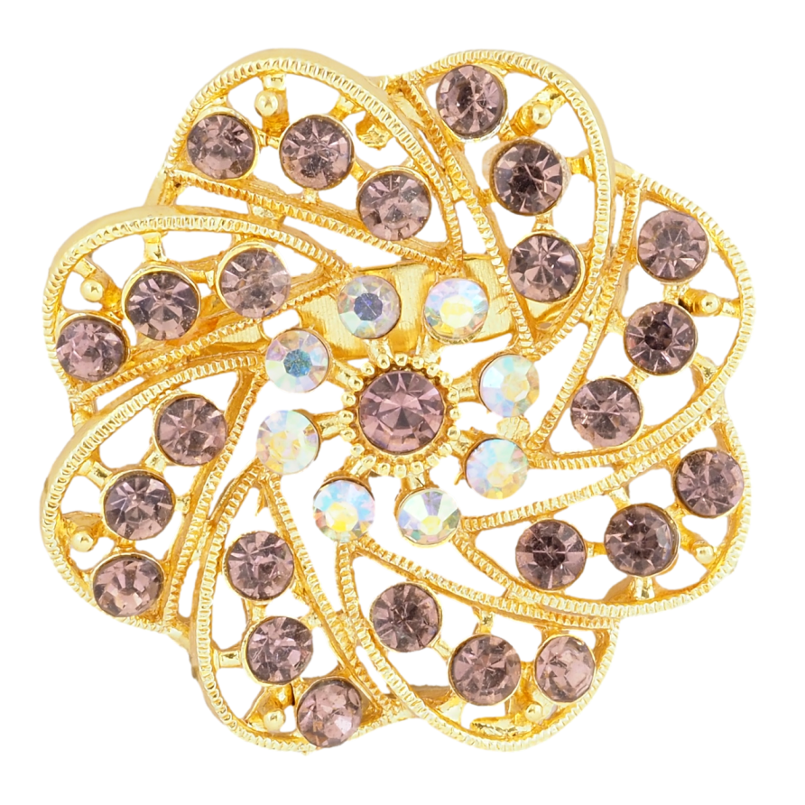 Брошка Квітка з бордовими стразами фото №1 Брошка Квітка з бордовими стразами фото №1