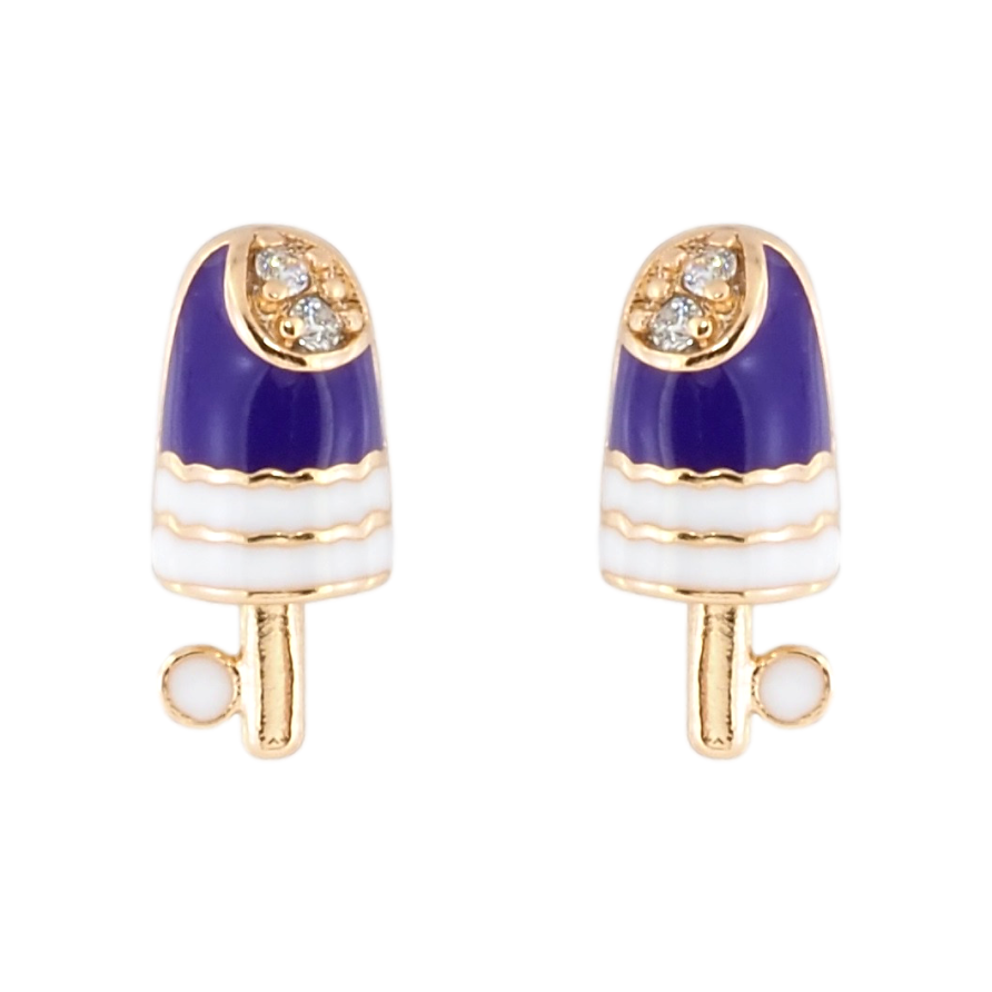 Сережки дитячі Xuping Позолота 18K пусети Ескімо з бузково-білою емаллю та цирконієм фото №1 Сережки дитячі Xuping Позолота 18K пусети Ескімо з бузково-білою емаллю та цирконієм фото №1