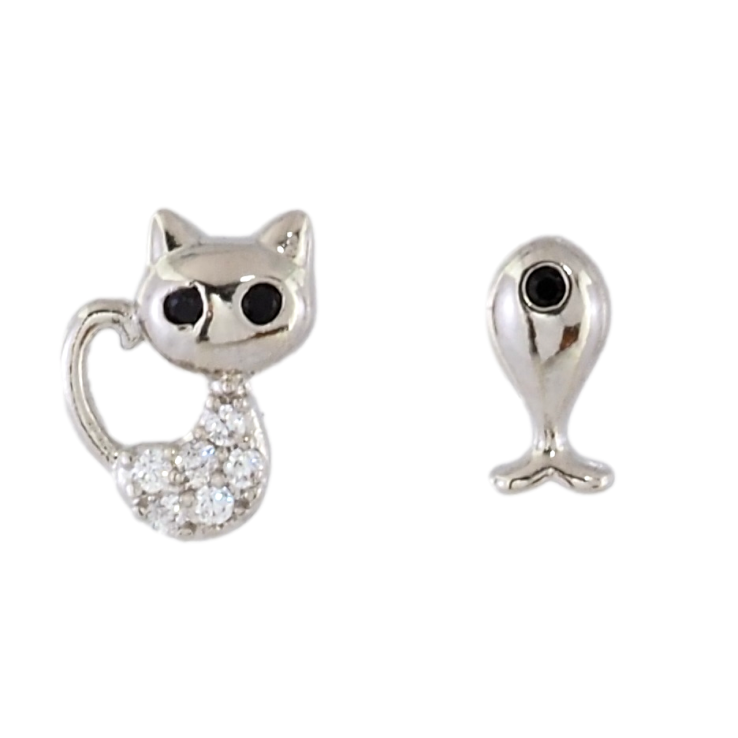 Сережки дитячі Xuping Родій пусети Кошеня з рибкою фото №22 Сережки дитячі Xuping Родій пусети Кошеня з рибкою фото №22