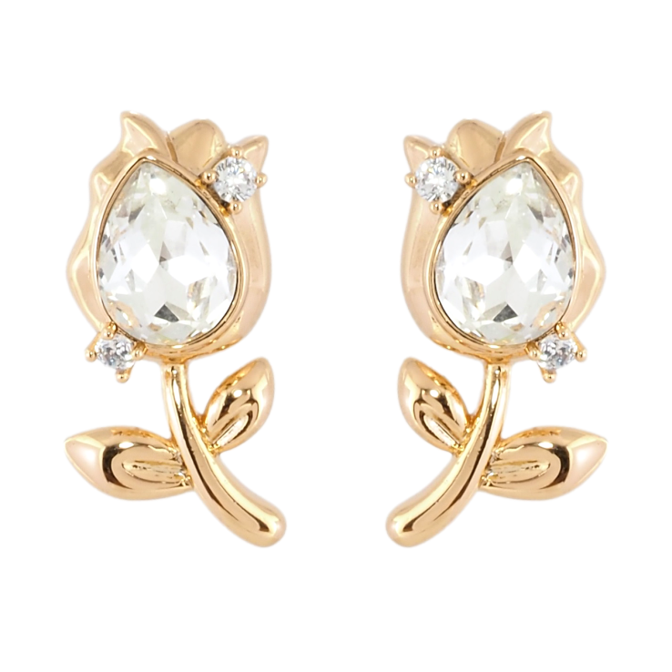 Сережки Xuping колір 18K з кристалами Swarovski пусети Квіточки з кристалами Clear фото №5 Сережки Xuping колір 18K з кристалами Swarovski пусети Квіточки з кристалами Clear фото №5