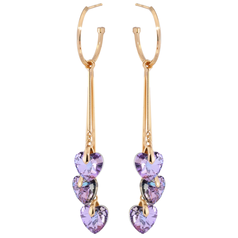 Серьги Xuping цвет 18K с кристаллами Swarovski пусеты Подвески с сердечками Paradise Shine фото №1 Серьги Xuping цвет 18K с кристаллами Swarovski пусеты Подвески с сердечками Paradise Shine фото №1