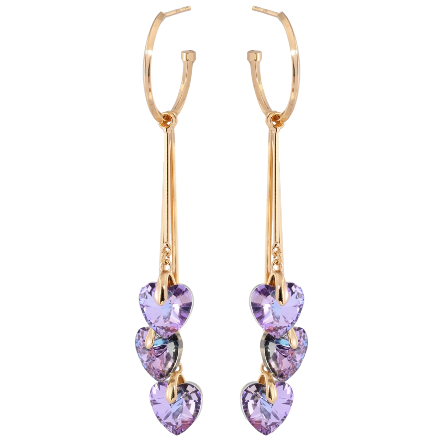 Серьги Xuping цвет 18K с кристаллами Swarovski пусеты Подвески с сердечками Paradise Shine фото №1 Серьги Xuping цвет 18K с кристаллами Swarovski пусеты Подвески с сердечками Paradise Shine фото №1