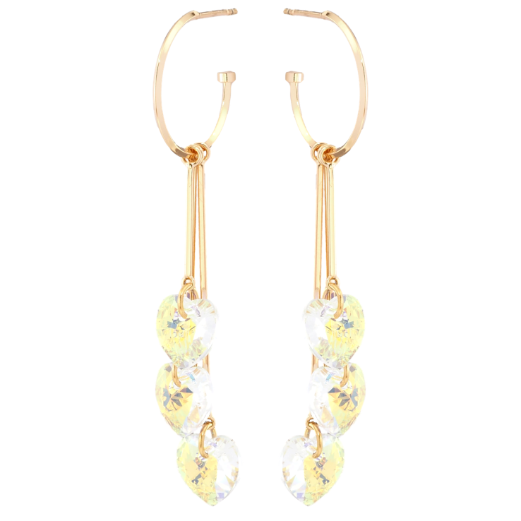 Сережки Xuping колір 18K з кристалами Swarovski пусети Підвіски з сердечками Shimmer фото №3 Сережки Xuping колір 18K з кристалами Swarovski пусети Підвіски з сердечками Shimmer фото №3