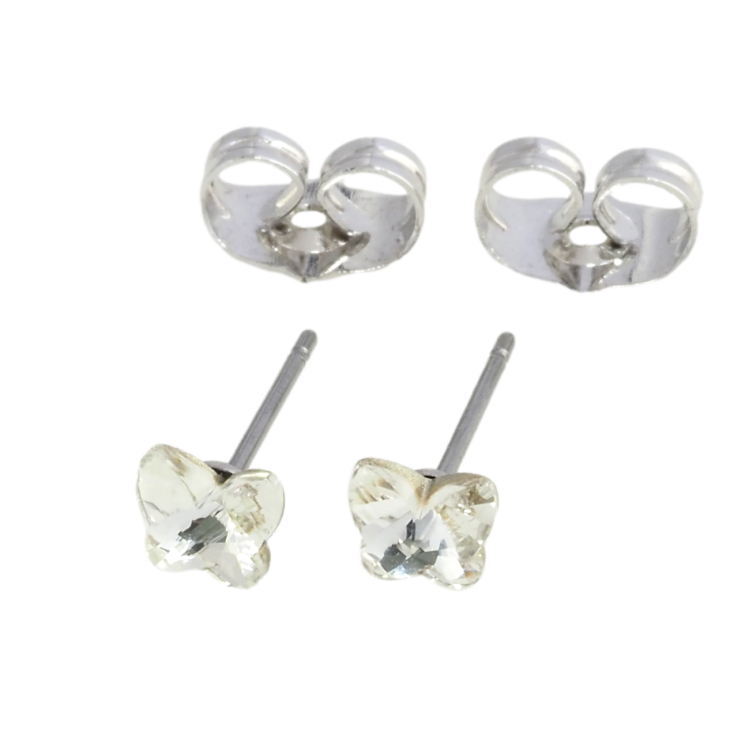 Сережки Xuping колір Родій з кристалами Swarovski пусети Кришталеві метелики Clear фото №12 Сережки Xuping колір Родій з кристалами Swarovski пусети Кришталеві метелики Clear фото №12