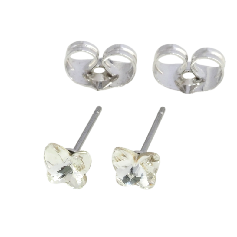 Серьги Xuping цвет Родий с кристаллами Swarovski пусеты Кристальные бабочки Clear фото №1 Серьги Xuping цвет Родий с кристаллами Swarovski пусеты Кристальные бабочки Clear фото №1