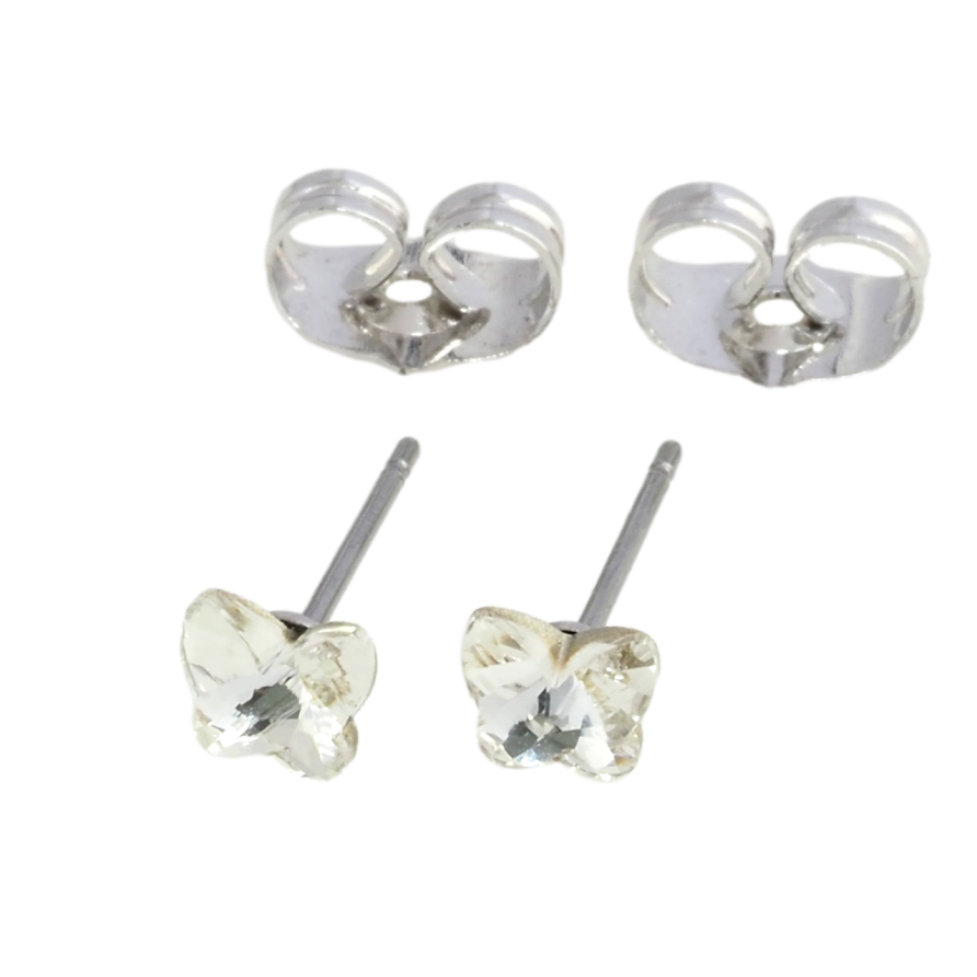 Серьги Xuping цвет Родий с кристаллами Swarovski пусеты Кристальные бабочки Clear фото №1 Серьги Xuping цвет Родий с кристаллами Swarovski пусеты Кристальные бабочки Clear фото №1