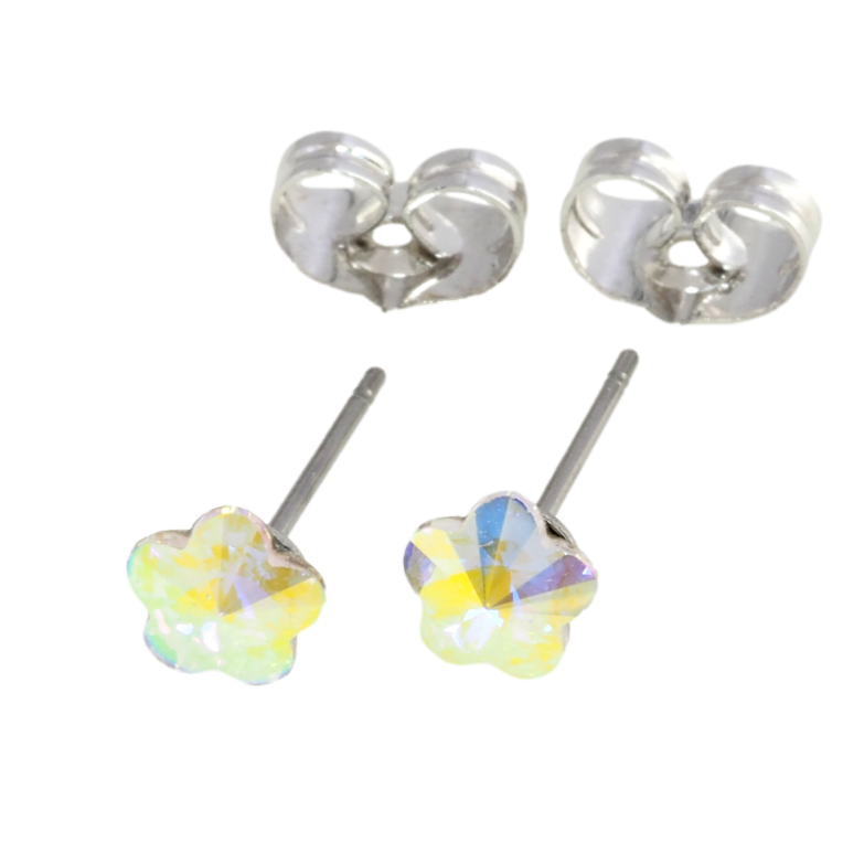 Серьги Xuping цвет Родий с кристаллами Swarovski пусеты Кристальные цветочки АВ фото №1 Серьги Xuping цвет Родий с кристаллами Swarovski пусеты Кристальные цветочки АВ фото №1