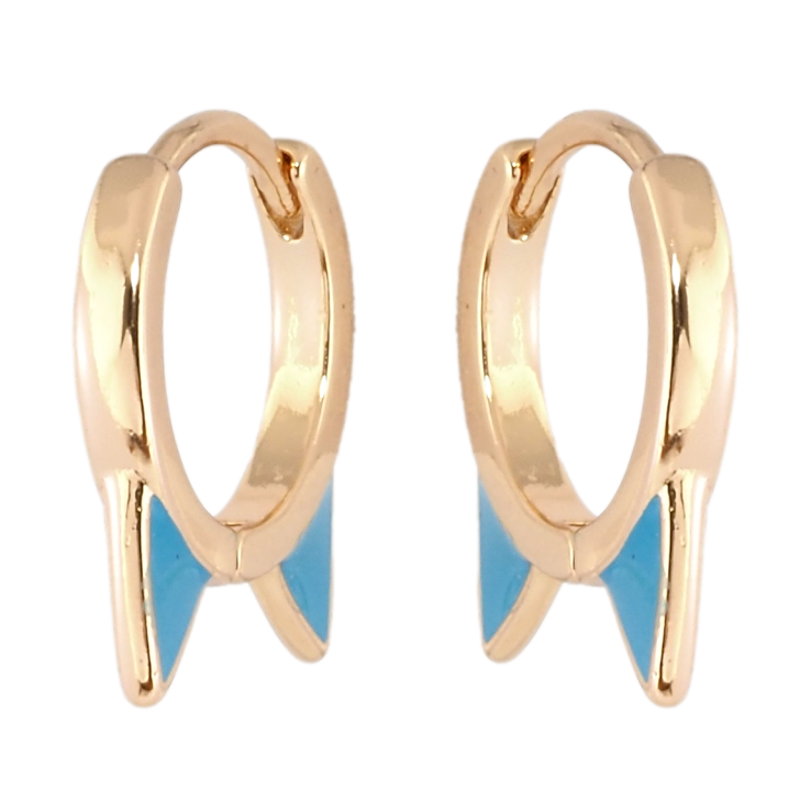 Серьги Xuping Позолота 18K колечки Ушки котика с голубой эмалью фото №15 Серьги Xuping Позолота 18K колечки Ушки котика с голубой эмалью фото №15