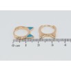 Серьги Xuping Позолота 18K колечки Ушки котика с голубой эмалью фото №2