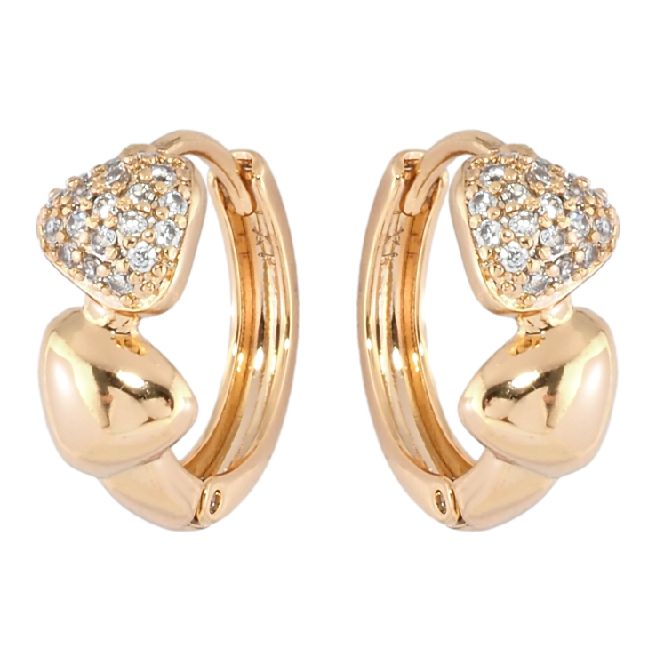 Серьги Xuping Позолота 18K колечки Треугольники с цирконием фото №24