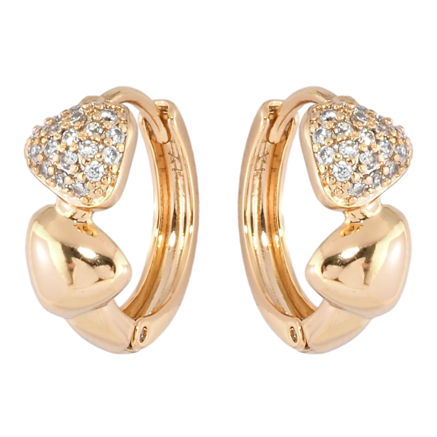 Серьги Xuping Позолота 18K колечки Треугольники с цирконием фото №1 Серьги Xuping Позолота 18K колечки Треугольники с цирконием фото №1