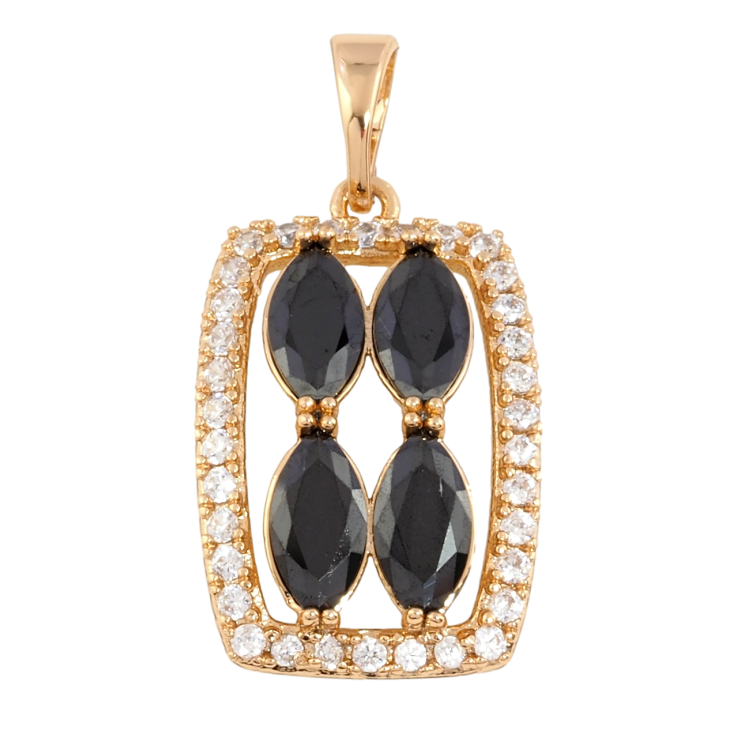 Кулон Xuping Позолота 18K Черные фианиты в обрамлении циркония для цепочки до 5мм фото №5