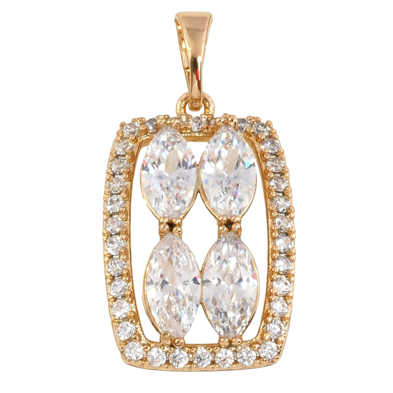 Кулон Xuping Позолота 18K Фианиты в обрамлении циркония для цепочки до 5мм фото №1