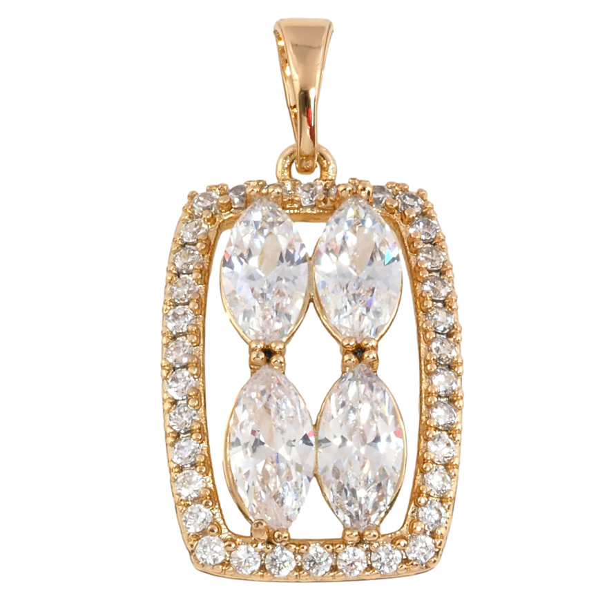 Кулон Xuping Позолота 18K Фианиты в обрамлении циркония для цепочки до 5мм фото №1