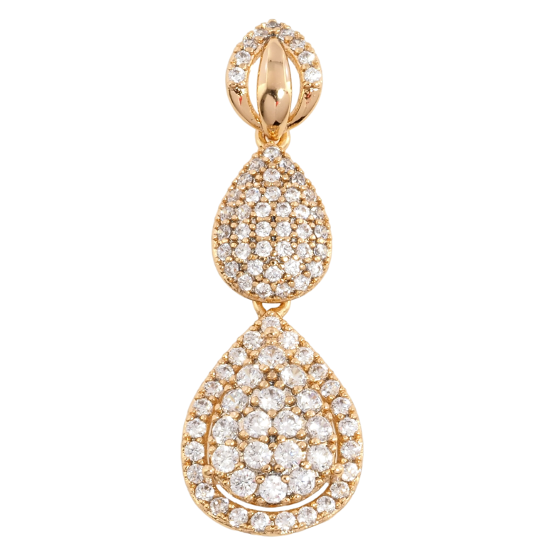 Кулон Xuping Позолота 18K Капельки с цирконием для цепочки до 5мм фото №1