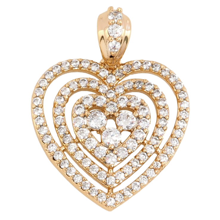 Кулон Xuping Позолота 18K Сердечко с инкрустацией цирконием для цепочки до 4мм фото №25