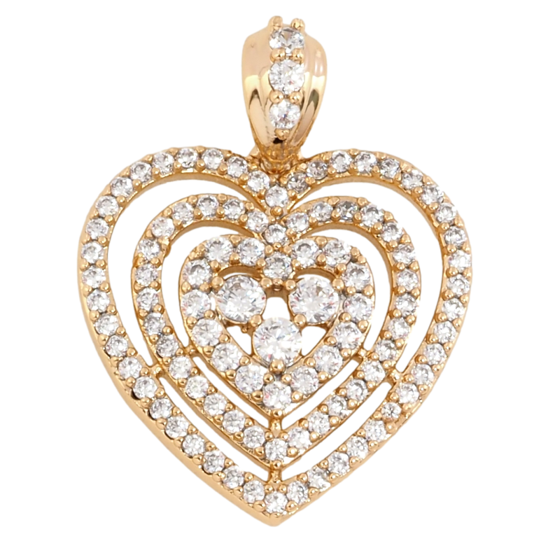 Кулон Xuping Позолота 18K Сердечко з інкрустацією цирконієм для ланцюжка до 4мм фото №1