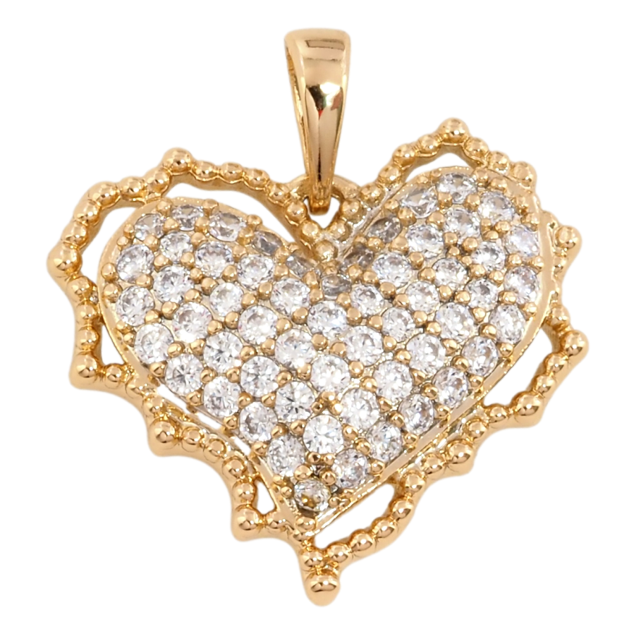 Кулон Xuping Позолота 18K Сердечко с инкрустацией цирконием для цепочки до 5мм фото №1