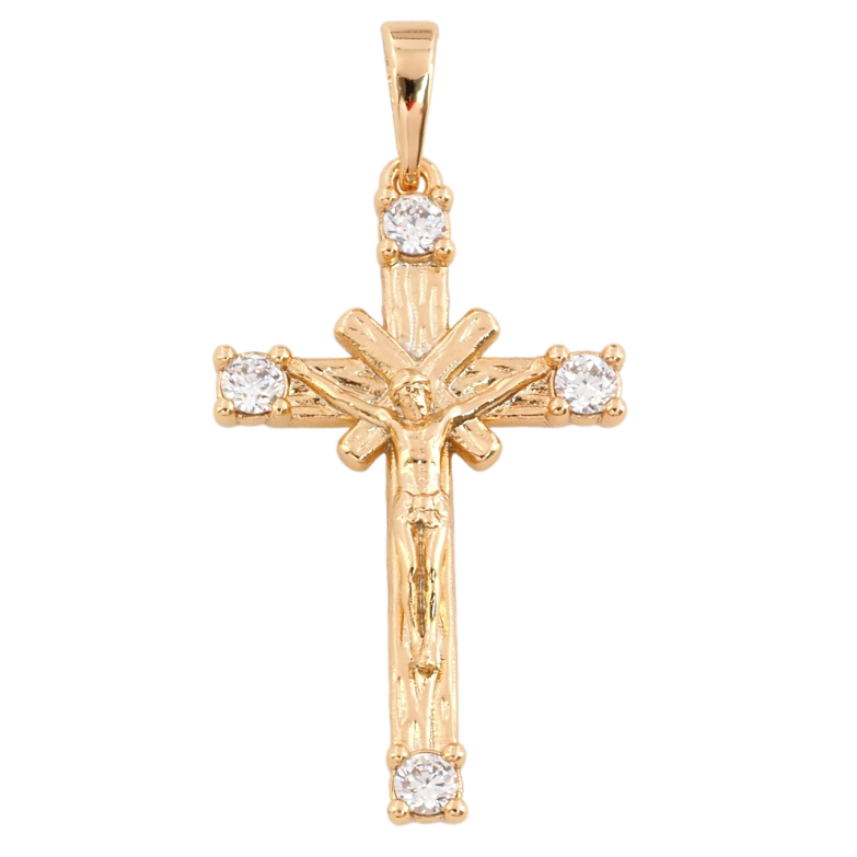 Кулон Xuping Позолота 18K Крест с Распятием и цирконием для цепочки до 6мм фото №1 Кулон Xuping Позолота 18K Крест с Распятием и цирконием для цепочки до 6мм фото №1
