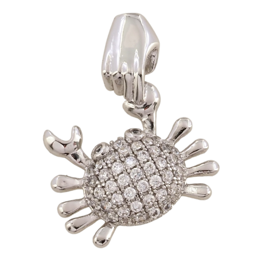 Кулон Xuping Родий Краб с цирконием для цепочки до 2мм фото №1 Кулон Xuping Родий Краб с цирконием для цепочки до 2мм фото №1