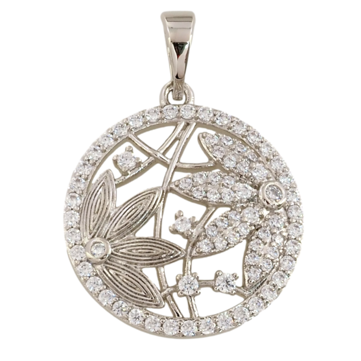 Кулон Xuping Родий Цветочный узор с цирконием для цепочки до 5мм фото №24 Кулон Xuping Родий Цветочный узор с цирконием для цепочки до 5мм фото №24