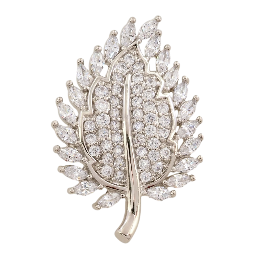 Кулон Xuping Родий Листик инкрустация цирконием для цепочки до 4мм фото №1 Кулон Xuping Родий Листик инкрустация цирконием для цепочки до 4мм фото №1