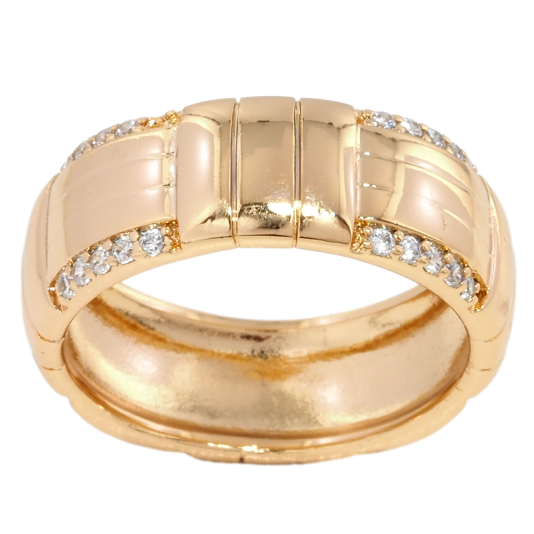 Кольцо Xuping Позолота 18K Декоративный узор с цирконием, шир. 8мм фото №1