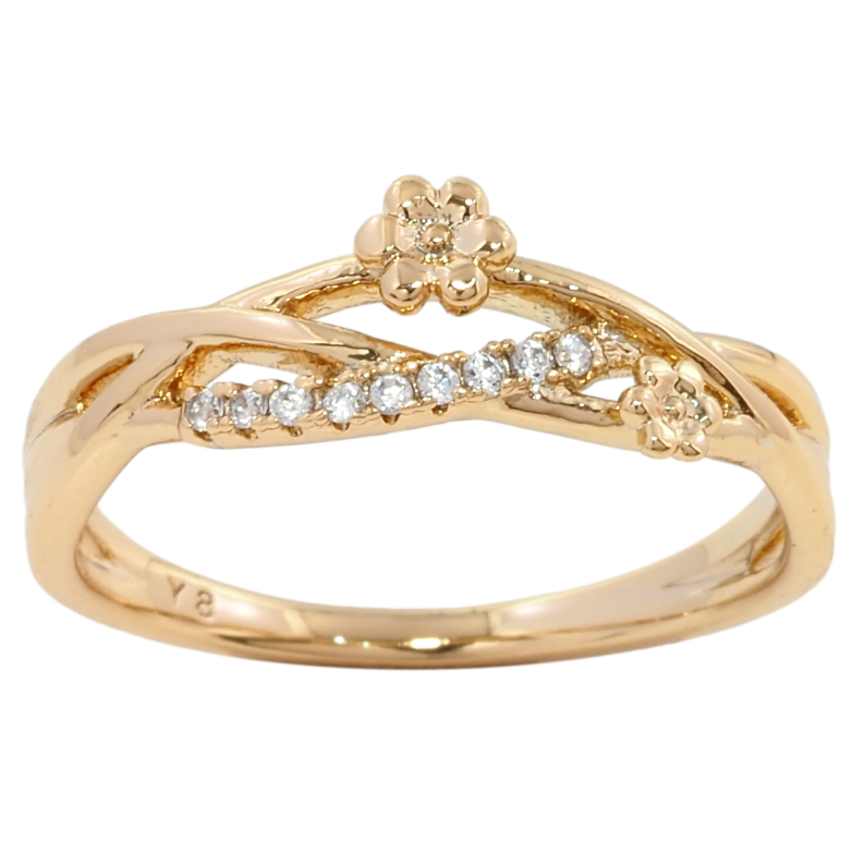 Каблучка Xuping Позолота 18K Квітковий візерунок з цирконієм фото №1