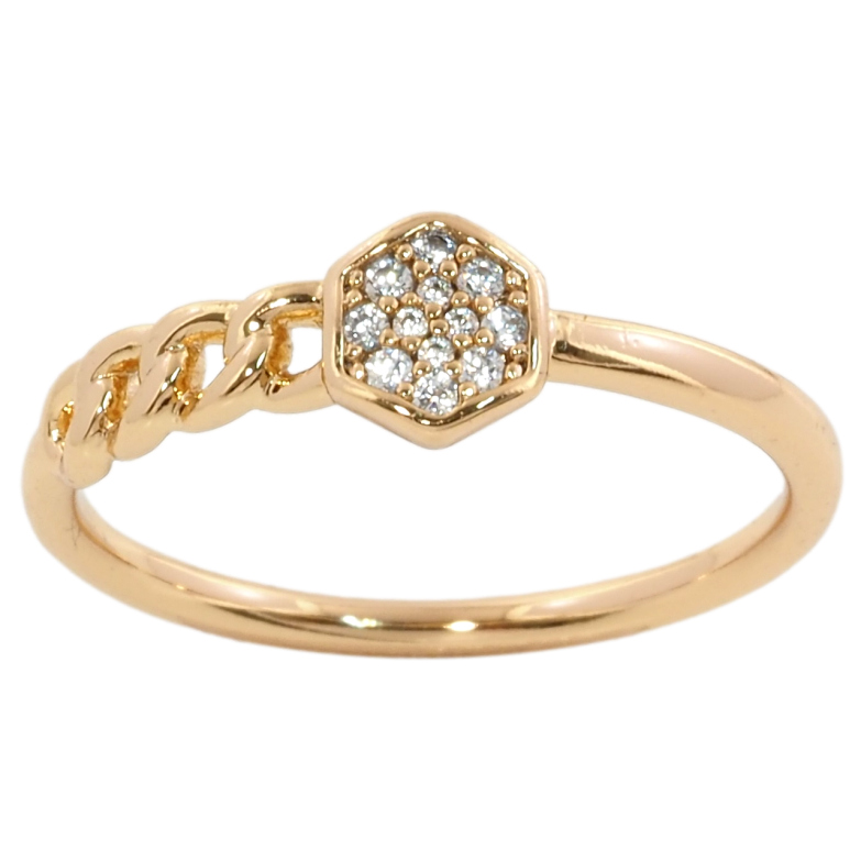 Кольцо Xuping Позолота 18K Узор цепочка с цирконием фото №1